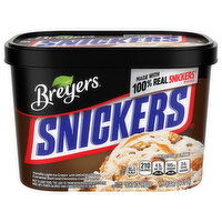 Breyers Ice Cream, Vanilla, Light, Snickers - 1.5 Quart