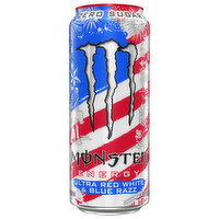 Monster Ultra Red White & Blue Single Sugar Free, 16 Ounce