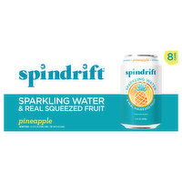 Spindrift Sparkling Water, & Real Squeezed Fruit, Unsweetened, Pineapple - 8 Each