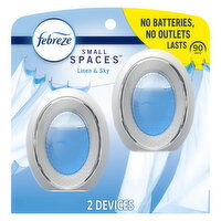 Febreze Small Spaces Air Freshener, Odor-Fighting, Linen & Sky, 2ct, 2 Each