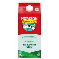 Horizon Organic Milk, Organic, 1% Lowfat - 0.5 Gallon