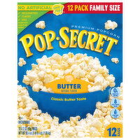 Pop-Secret Popcorn, Premium, Butter, Family Size, 12 Pack - 12 Each