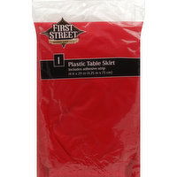 First Street Table Skirt, Plastic, Classic Red - 1 Each