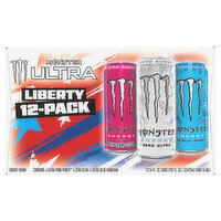 Monster Zero Sugar Punk Punch/Blue Hawaiian Energy Drink Liberty Pack - 12 Each