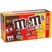 M&M'S Contains eighteen (18) 2.5-ounce Share Size bags of M&M'S Classic Mix Chocolate Candy - 18 Each