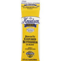 Knudsen Cultured Buttermilk, Reduced Fat, 2% Milkfat - 32 Ounce