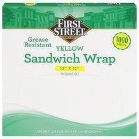 First Street Sandwich Wrap, Yellow - 1000 Each