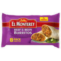 El Monterey Burritos, Beef & Bean, Family Size, 8 Pack - 8 Each