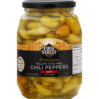 First Street Chili Peppers, Premium, Yellow Cascabel, Hot, 32 Ounce