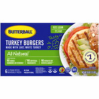 Butterball 93%/7% Turkey Burgers - 6 Each