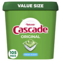 Cascade Original Dishwasher Pods, Fresh, 105 Each