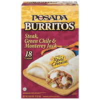 Posada Burritos, Steak, Green Chile & Monterey Jack - 18 Each