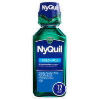 Vicks NyQuil Cold & Flu, Liquid Over-the-Counter Medicine, 12 Oz, 12 Ounce