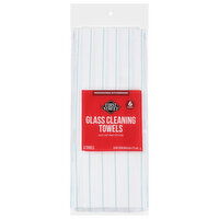 First Street Towels, Glass Cleaning, Green Striped - 6 Each