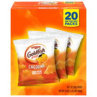 Goldfish Snack Crackers, Baked, Cheddar, 20 On the Go! Packs, 20 Each