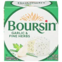 Boursin Spreadable Gourmet Cheese, Garlic & Fine Herbs - 5.3 Ounce