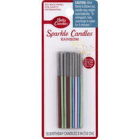 Betty Crocker Birthday Candles, Sparkle, Rainbow, 3 Inches, 18 Each