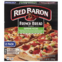 Red Baron Pizzas, French Bread, Singles, Supreme, 2 Pack