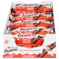 Kinder Bueno Chocolate Bar, Crispy, Creamy, 20 Each