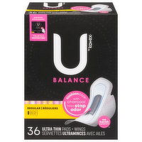 U by Kotex Pads + Wings, Ultra-Thin, Regular - 36 Each