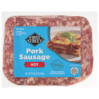 First Street Hot Pork Sausage - 16 Ounce