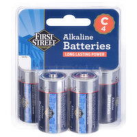 First Street Batteries, Alkaline, C - 4 Each