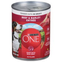 Purina One Dog Food, Beef & Barley Entree, Tender Cuts in Gravy, Adult - 13 Ounce