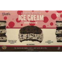 Brothers Cookies N Cream Ice Cream Sandwich - 12 Each