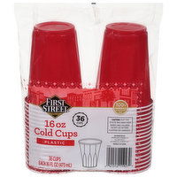 First Street Cold Cups, Plastic, 16 Ounce - 36 Each