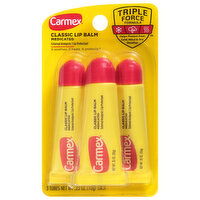 Carmex Lip Balm, Classic, Medicated, 3 Each