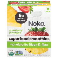 Noka Superfood Smoothies, Strawberry Pineapple, 4 Pack