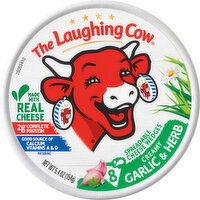 The Laughing Cow Cheese Wedges, Creamy Garlic & Herb, Spreadable - 8 Each