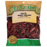 El Guapo Premium Toasted Arbol Chili Pods (Chile de Arbol Entero Tostado) - 7.5 Ounce