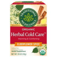 Traditional Medicinals Organic Caffeine Free Tea Bags Elderflower Spice Herbal Cold Care