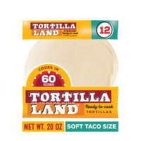 Tortilla Land Uncooked Flour Tortillas, Soft Taco Size - 12 Each