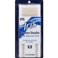 IRIS Cotton Swabs, Double Tipped Paper Sticks - 375 Each