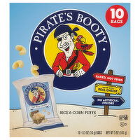 Pirate's Booty Aged White Cheddar Rice & Corn Puffs - 10 Each