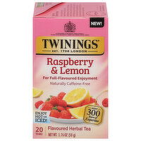 Twinings Herbal Tea, Flavoured, Raspberry & Lemon - 20 Each