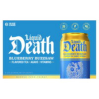 Liquid Death Flavored Tea, Blueberry Buzzsaw - 6 Each