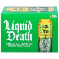 Liquid Death Iced Tea, Green Guillotine, King Size Cans, 8 Each