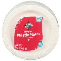 First Street Plastic Plates, Heavy Duty, 6 Inches - 75 Each