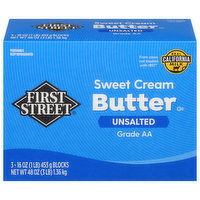 First Street Butter, Sweet Cream, Unsalted, 48 Ounce