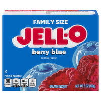 Jell-O Gelatin Dessert, Berry Blue, Family Size - 6 Ounce