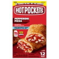 Hot Pockets Italian Style Seasoned Crust Pepperoni Pizza Sandwiches - 12 Each