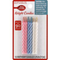 Betty Crocker Birthday Candles, Relight, 2.75 Inch - 12 Each