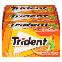 Trident Gum, Sugar Free, Tropical Twist - 12 Each