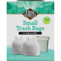 First Street Trash Bags, Small, 4 Gallon - 100 Each