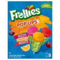 Frollies Frozen Dairy Dessert Pops, Grape/Orange/Cherry - 9 Each