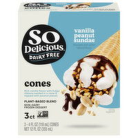 So Delicious Dairy Free Vanilla Peanut Sundae Frozen Dessert - 3 Each