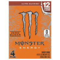 Monster Zero Sugar Sunrise Energy Drink - 4 Each